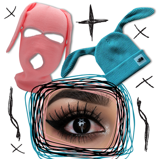 Festival Essentials Pack – Bunny Beanie, Pink Bunski & Contact Lenses Bundle (Save $15) - plushtrap