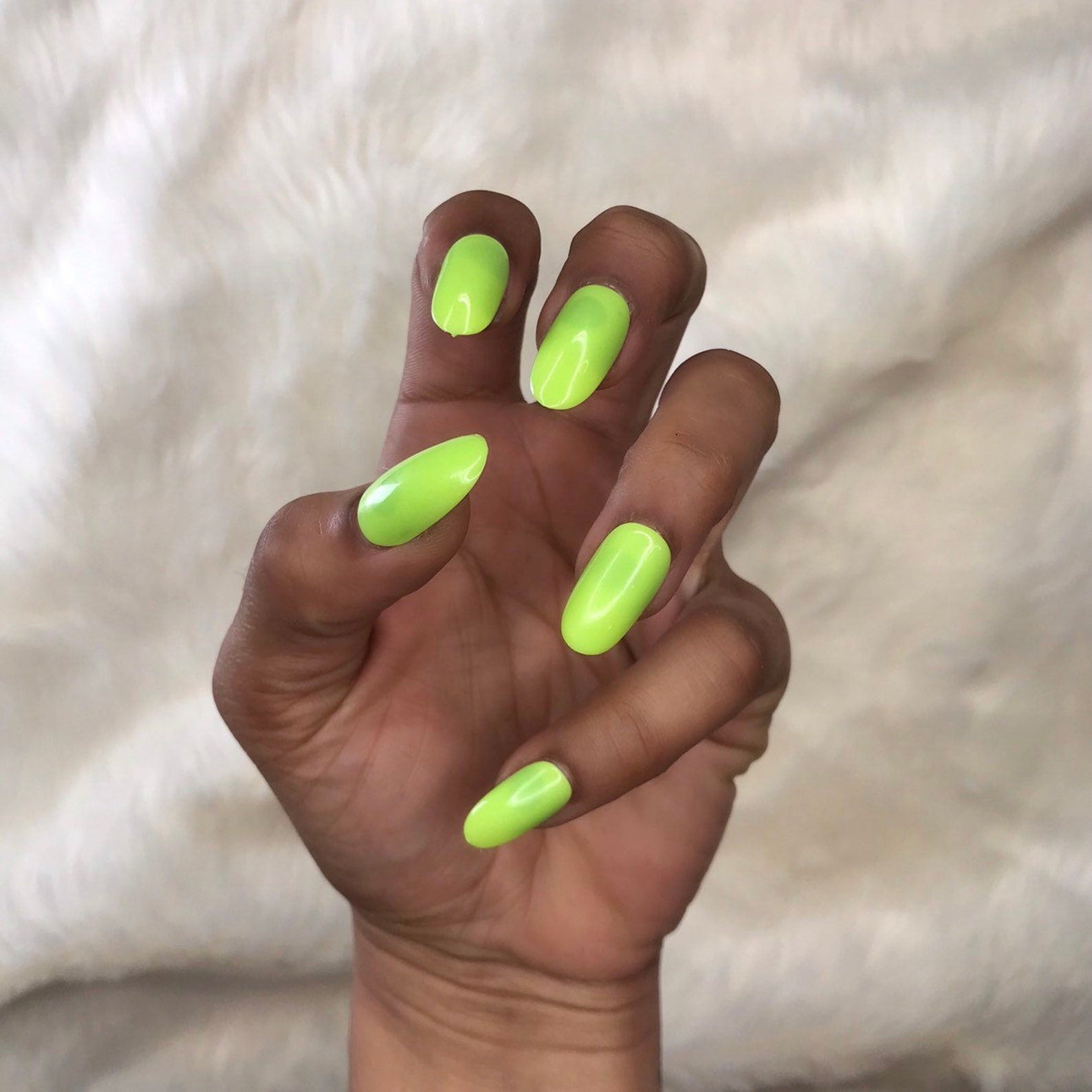 Neon Glow on Almond Nails