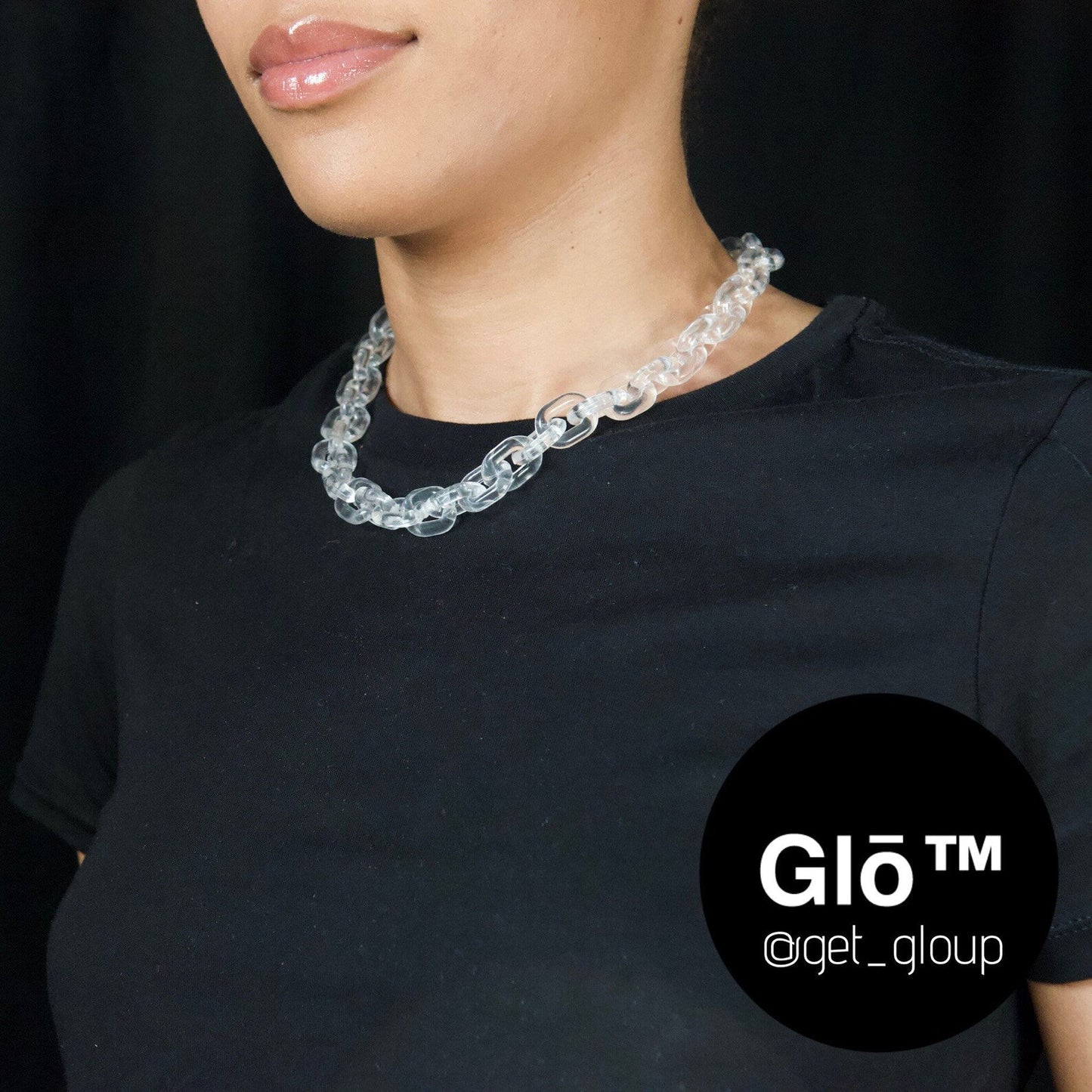 Clear Anchor Link Choker Acrylic glass Chain - plushtrap_