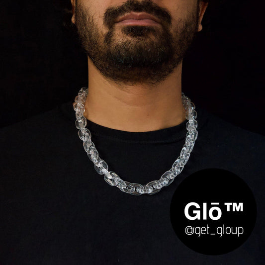 Clear Anchor Link Necklace. Acrylic glass Chain - plushtrap_