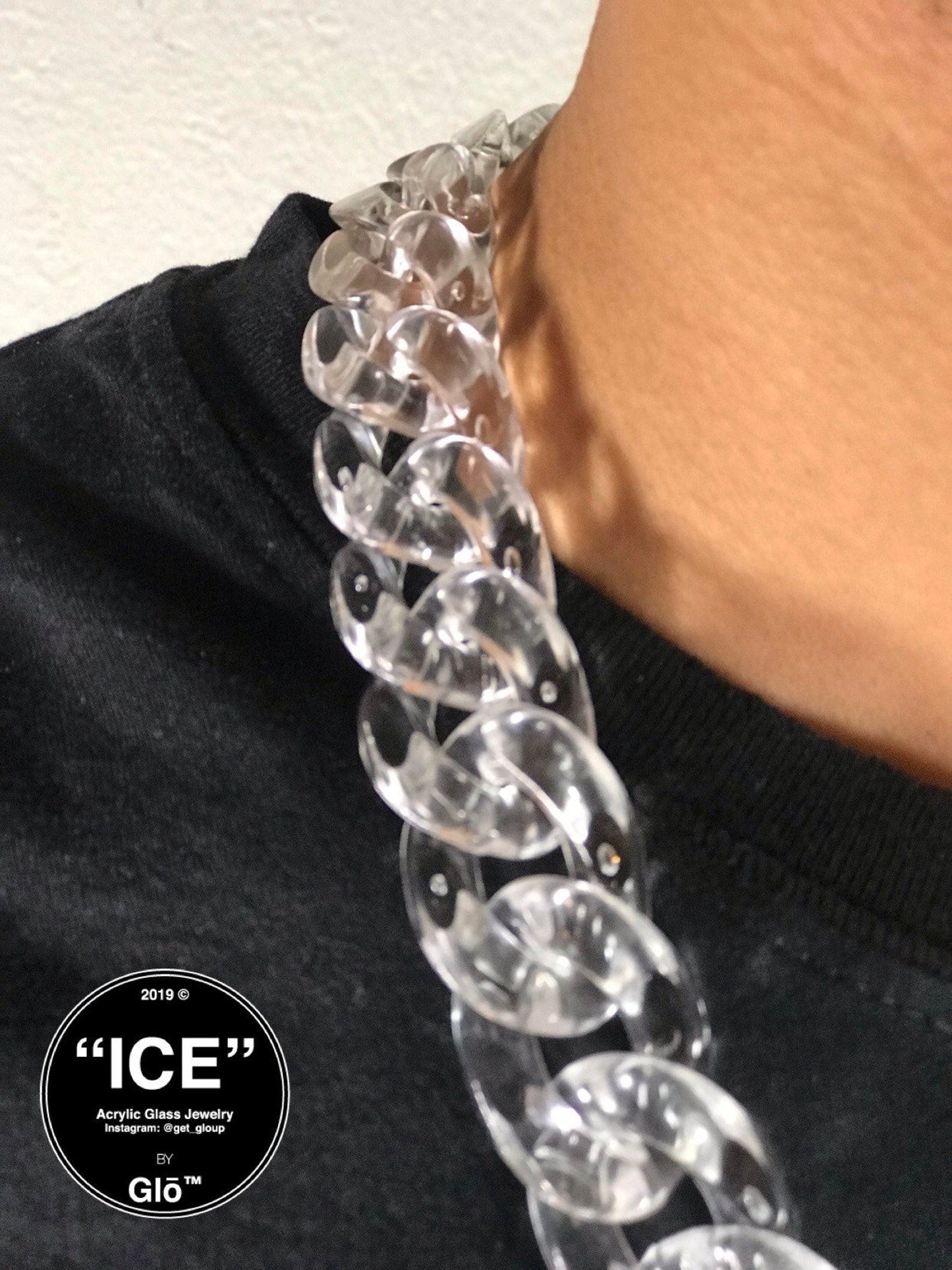 Clear Large Cuban Link Necklace. Acrylic glass Chain. - plushtrap_
