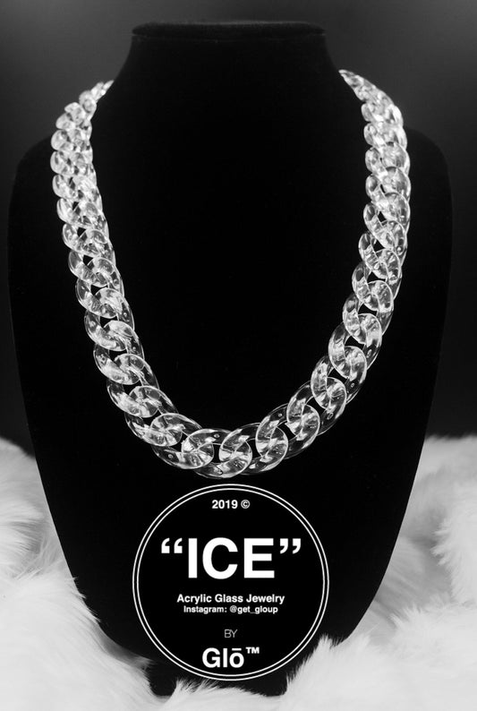 Clear Large Cuban Link Necklace. Acrylic glass Chain. - plushtrap_