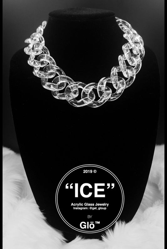 Clear XL Curb Link Choker. Acrylic glass Chain. Necklace - plushtrap_