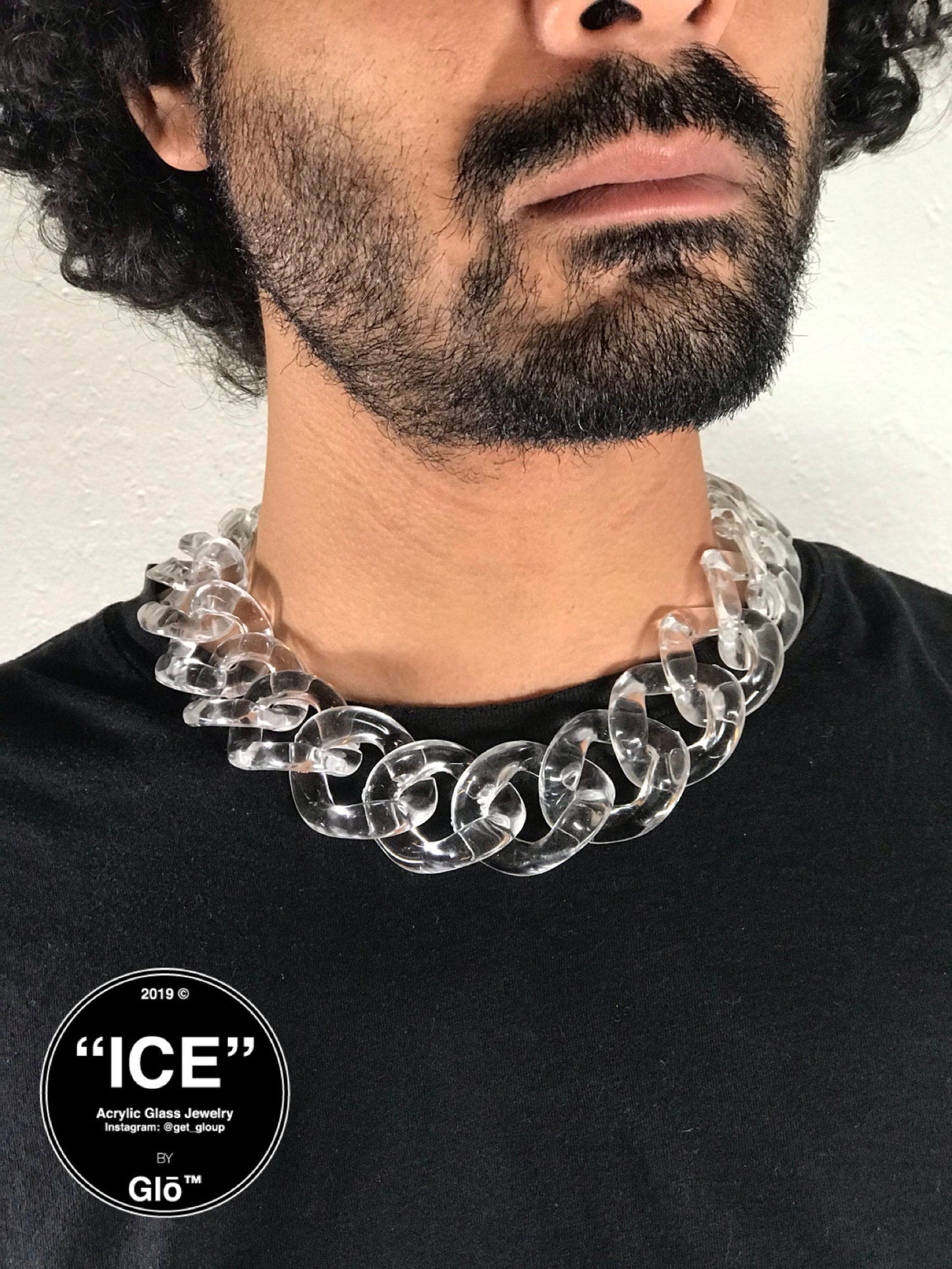 Clear XL Curb Link Choker. Acrylic glass Chain. Necklace - plushtrap_