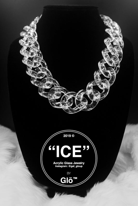 Clear XL Curb Link Necklace. Acrylic glass Chain. - plushtrap_