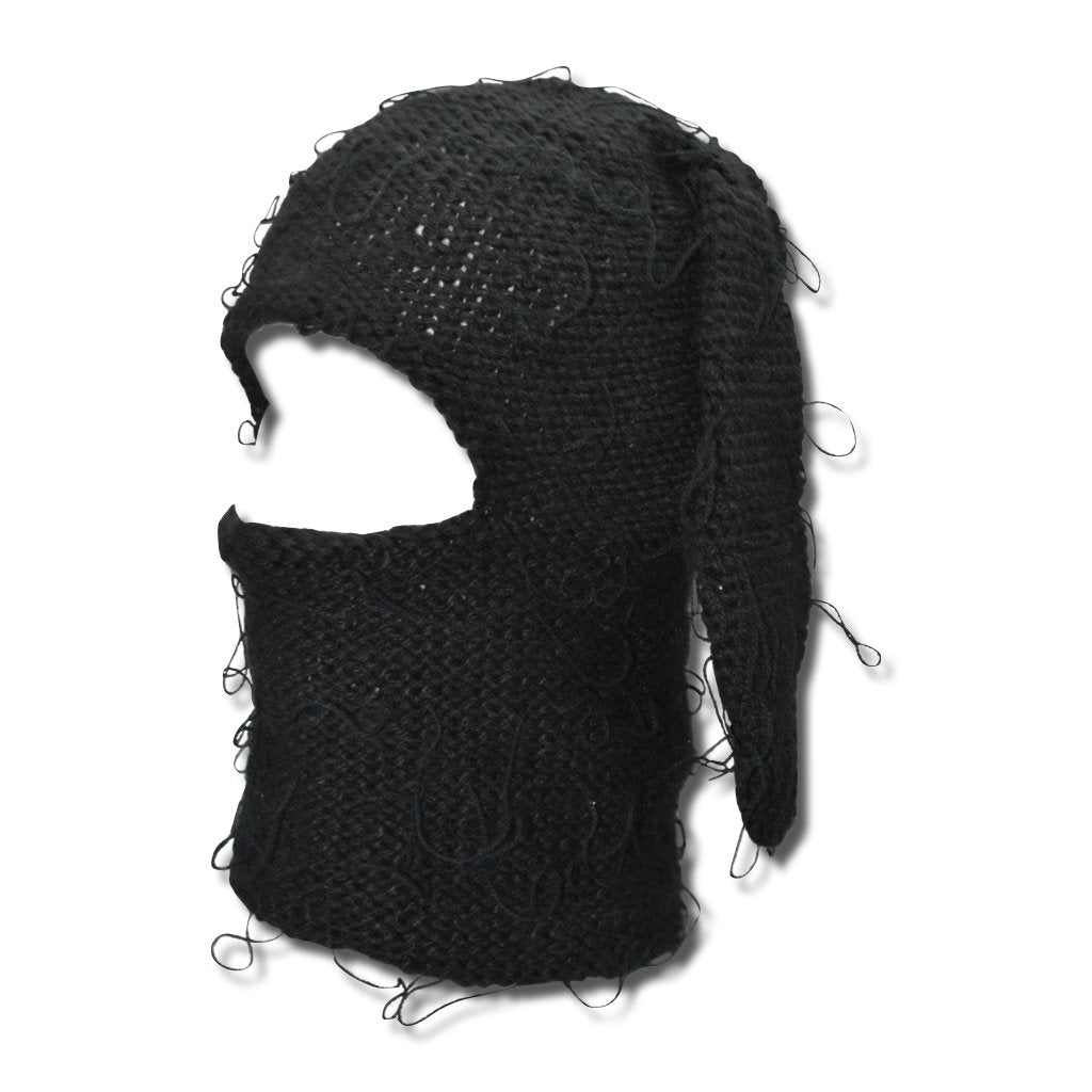 Distressed Black Bunski balaclava - plushtrap_YTBBM