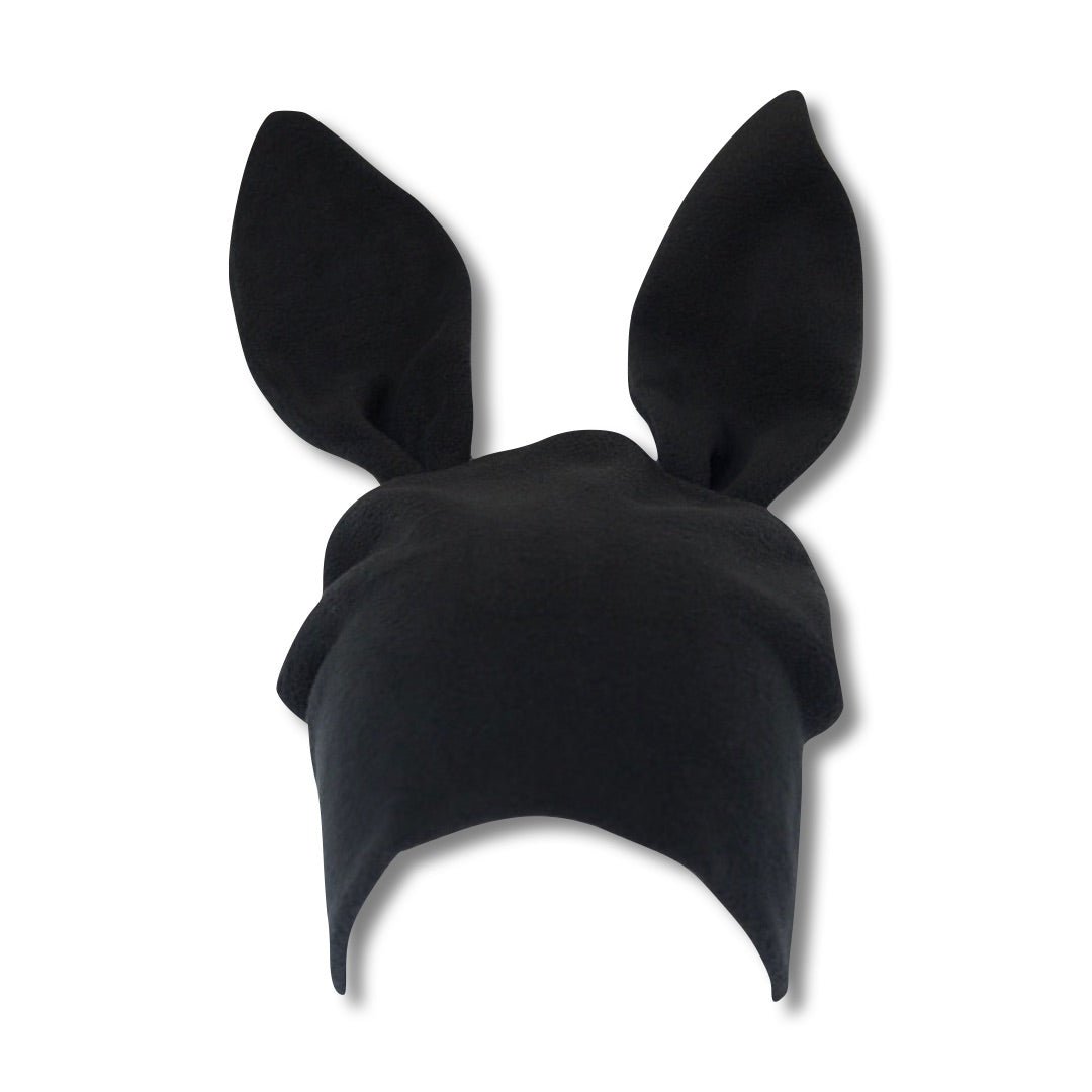 Restock Black Fleece Bunny Beanie - plushtrap_BBCDG