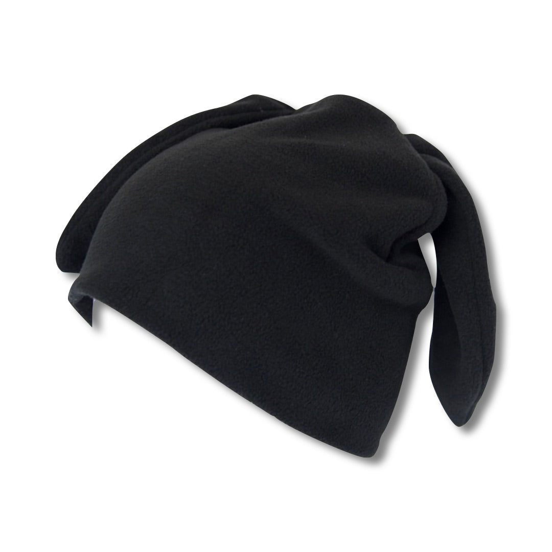 Restock Black Fleece Bunny Beanie - plushtrap_BBCDG