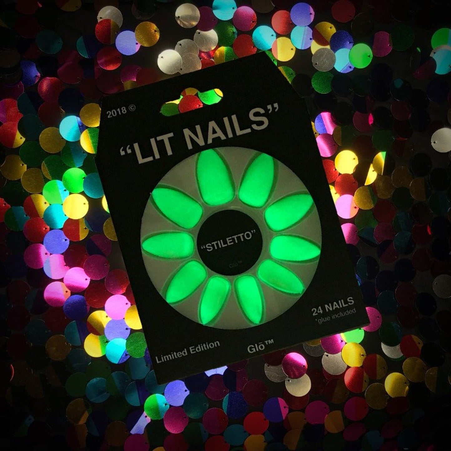 Stiletto Glow in the Dark Neon Yellow Instant Acrylic Nails - plushtrap_