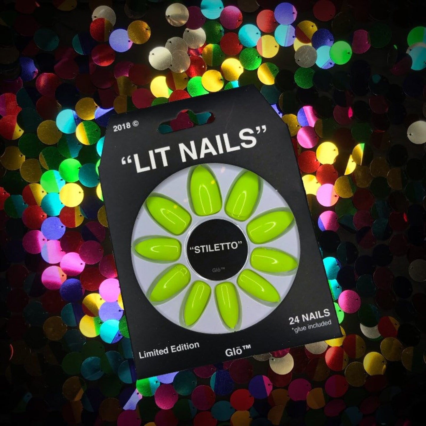 Stiletto Glow in the Dark Neon Yellow Instant Acrylic Nails - plushtrap_