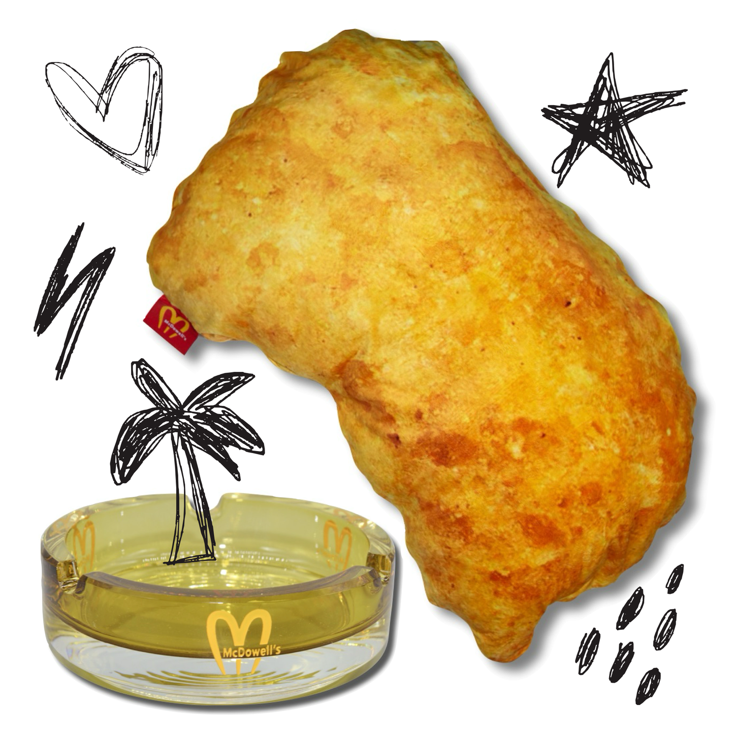 Home Vibes Collection – Golden Ashtray + Chicken Nugget Pillow Bundle (Save $21) - plushtrap