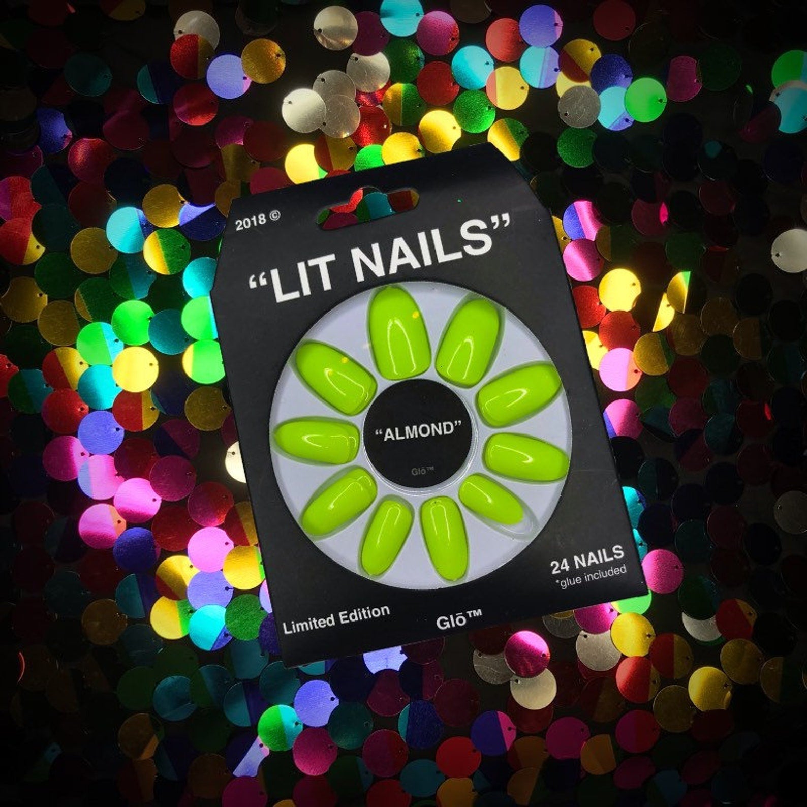 Almond Glow in the Dark Neon Yellow Instant Acrylic Nails - plushtrap_