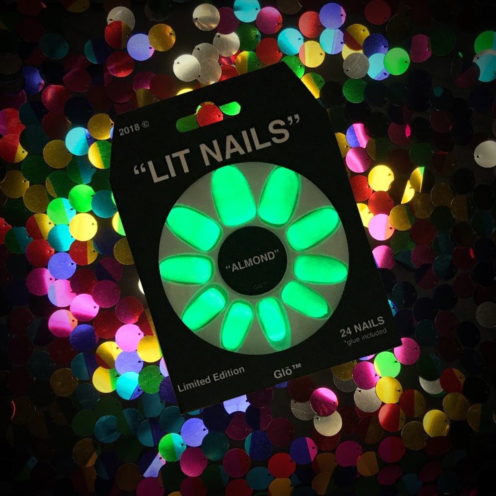 Almond Glow in the Dark Neon Yellow Instant Acrylic Nails - plushtrap_