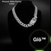 Buckle Closure, White Frosted Cuban Link Chain Necklace - plushtrap_