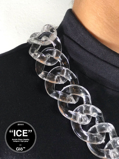 Clear XL Curb Link Necklace. Acrylic glass Chain. - plushtrap_