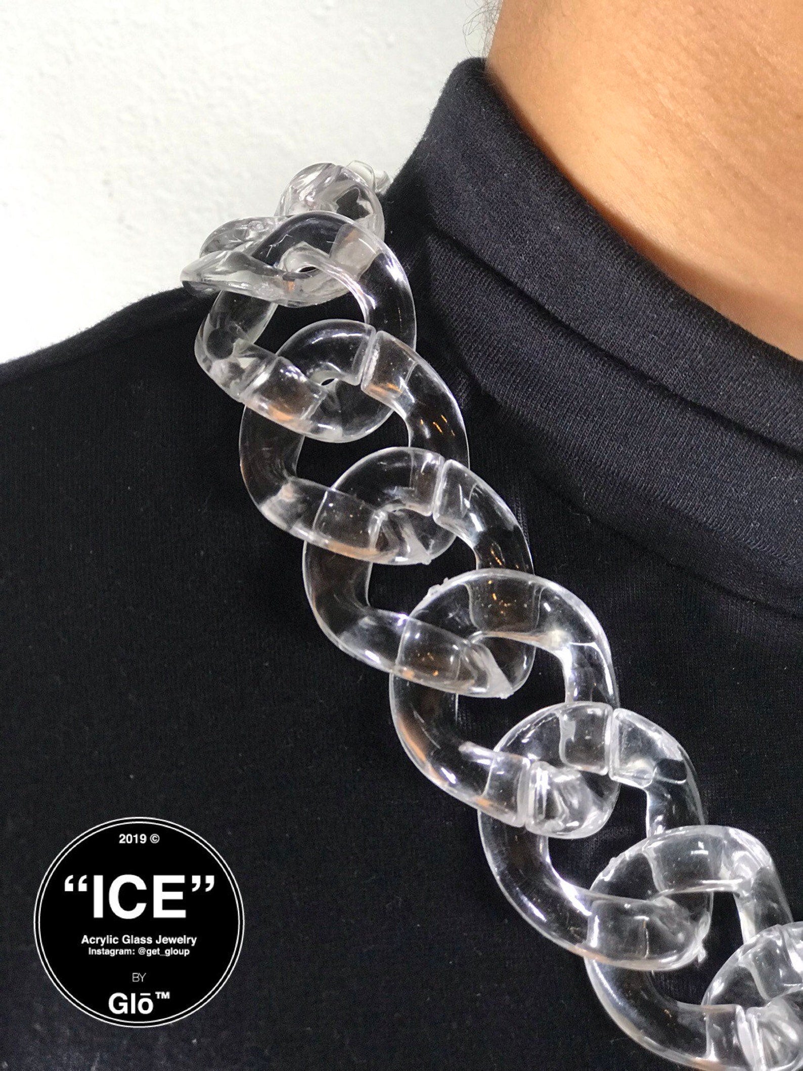 Clear XL Curb Link Necklace. Acrylic glass Chain. - plushtrap_