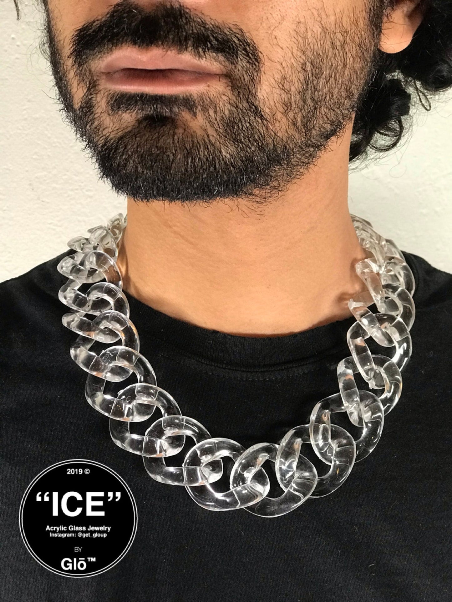 Clear XL Curb Link Necklace. Acrylic glass Chain. - plushtrap_