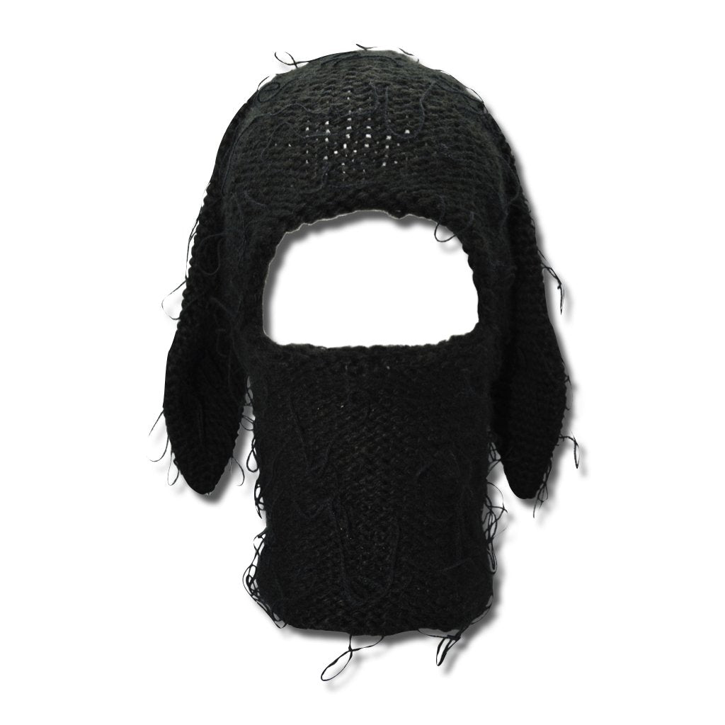 Distressed Black Bunski balaclava - plushtrap_YTBBM