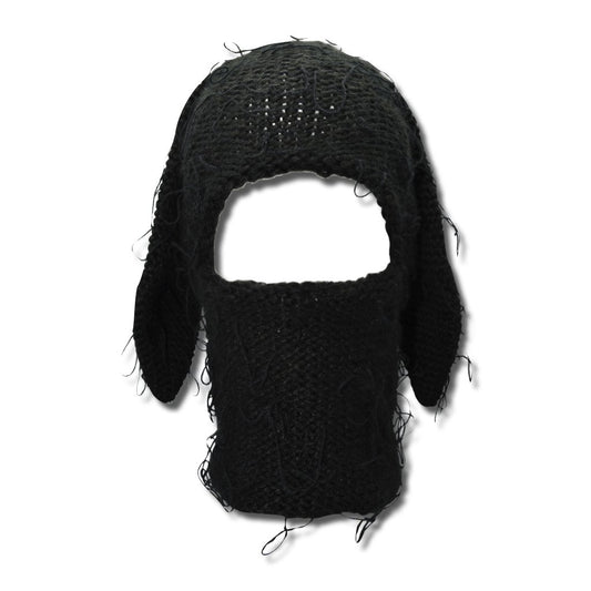 Distressed Black Bunski balaclava - plushtrap_YTBBM