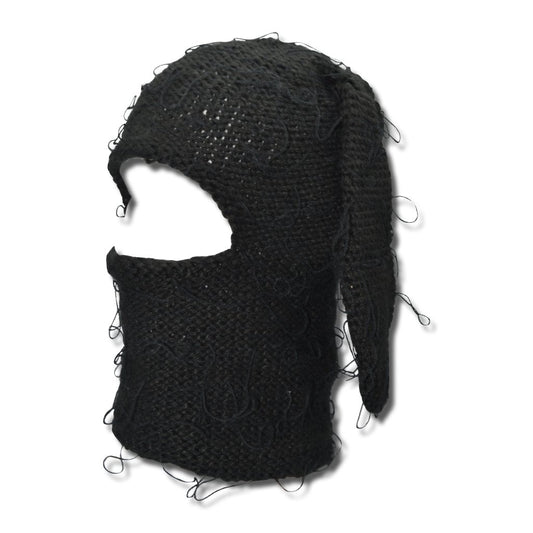 Distressed Black Bunski balaclava - plushtrap_YTBBM