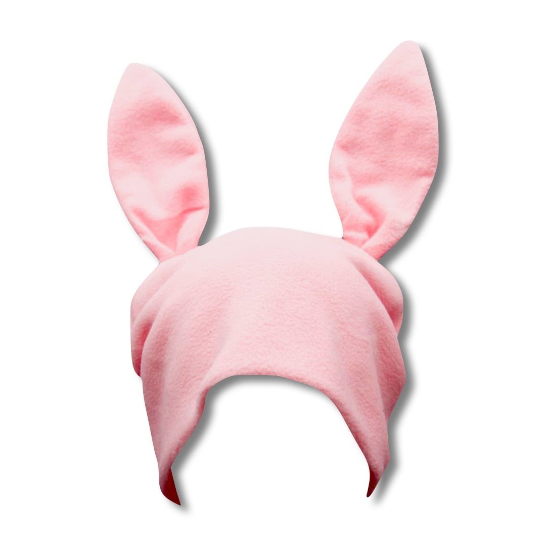 Pink Fleece Bunny Beanie - plushtrap_ppfbb