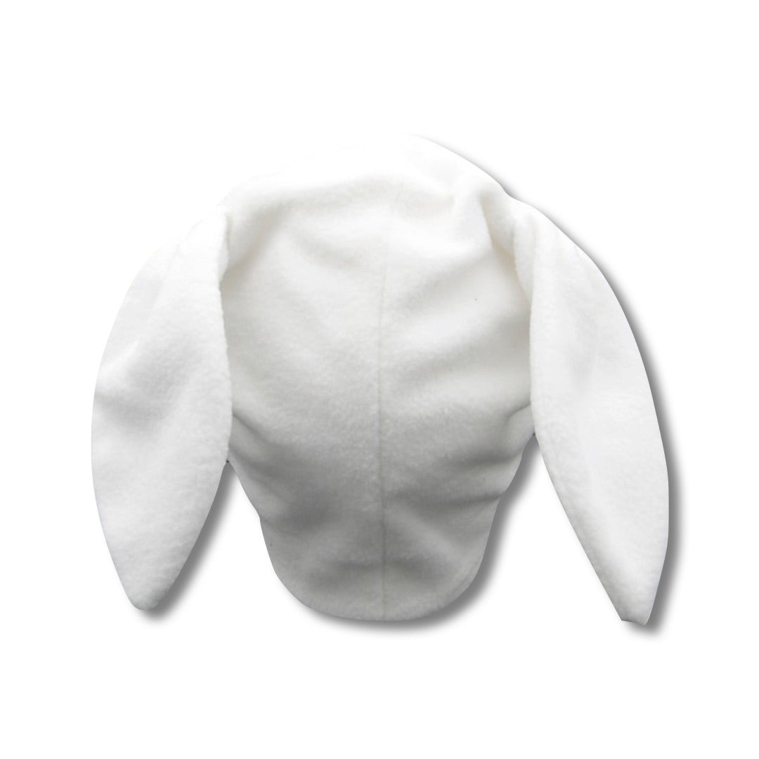 White Fleece Bunny Beanie - plushtrap_pwfbb