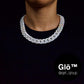 White Opal Medium Cuban Link Choker Acrylic Glass Chain - plushtrap_