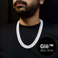 White Opal Medium Cuban Link Necklace Acrylic Glass Chain - plushtrap_