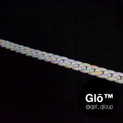 White Opal Medium Cuban Link Necklace Acrylic Glass Chain - plushtrap_